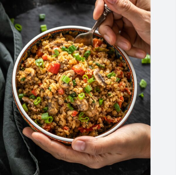 Asian Inspired Mushroom Cauliflower Rice